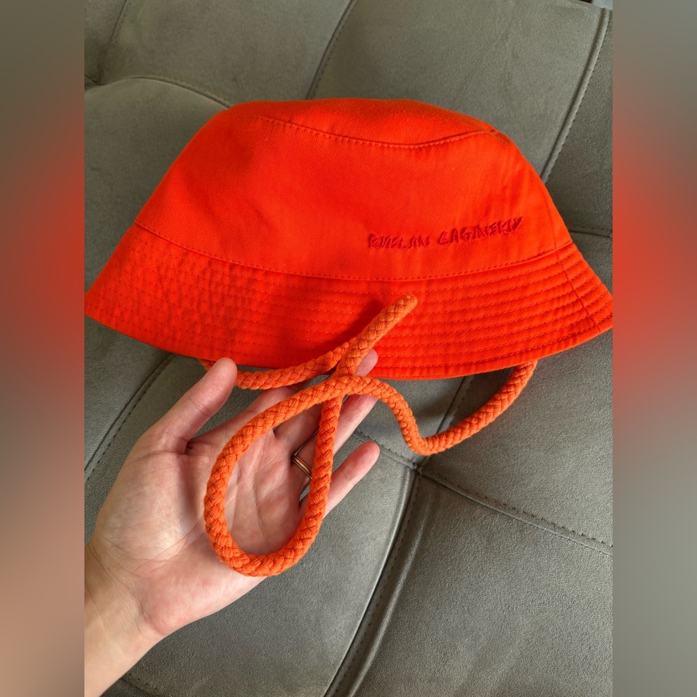 RUSLAN BAGINSKIY Embroidered Orange Cotton Bucket Hat Size Large New without tag - Picture 10 of 14